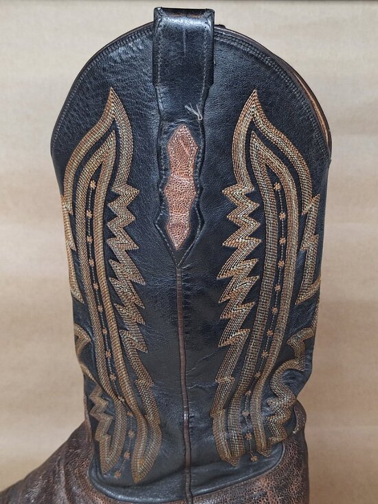 LUCCHESE 2000 Men\'s Ostrich Leg Leather Western Boots Size 9D (T3031) main image 11